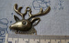 Birds, Pets & Animals - 10 pcs Antique Bronze Antler Deer Head Horn Pendants Connector A5762