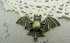 Accessories - 10 Pcs Of Antique Bronze Bat Connector Charms 28x48mm A5972