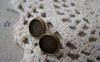 Earwire - 10 pcs Antique Bronze Bezel 10mm Ear Stud Earring Posts A5030