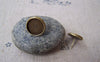 Earwire - 10 pcs Antique Brass Bezel 12mm Ear Stud Earring Posts  A5034