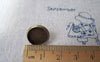 Earwire - 10 pcs Antique Brass Bezel 12mm Ear Stud Earring Posts A5031