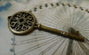 Keys & Locks - 10 pcs Antique Bronze Big Skeleton Key Charm Pendants A5643