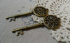 Keys & Locks - 10 pcs Antique Bronze Big Skeleton Key Charm Pendants A5643