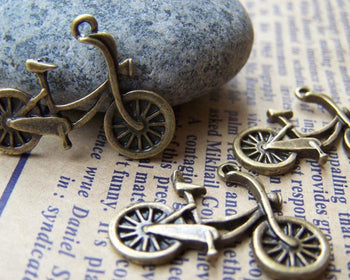 Traveling - 10 pcs Antique Bronze Bike Bicycle Charms Double Sided A929