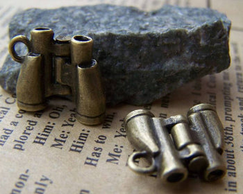 Accessories - 10 Pcs Of Antique Bronze Binoculars Charms 14x15mm A3009