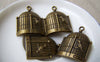 People, Profession & Hobby - 10 pcs Antique Bronze Bird Cage Pendants Charms 23x31mm A157