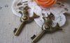 Keys & Locks - 10 pcs Antique Bronze Bird Crown Key Charms 21x36mm A572