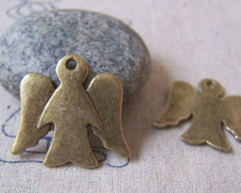 Accessories - 10 Pcs Of Antique Bronze Blank Angel Charms 26x28mm A4317