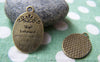 Accessories - 10 Pcs Of Antique Bronze Blank Oval Pendant Charms 16x25mm A1749