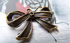 Accessories - 10 Pcs Of Antique Bronze Bow Tie Knot Charms 18x29mm A754