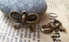 Accessories - 10 Pcs Of Antique Bronze Bow Tie Knot Connector 14x22mm A750