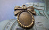 Accessories - 10 Pcs Of Antique Bronze Bowtie Cameo Base Settings Match 10x14mm Cabochon A3179