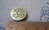 Accessories - 10 Pcs Of Antique Bronze Boy And Girl Round Buckle Charms 18mm A4953
