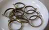 Accessories - 10 Pcs Of Antique Bronze Brass Adjustable Single Loop Ring Bases 20mm A3478