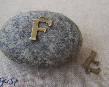 Accessories - 10 Pcs Of Antique Bronze Brass Alphabet Letter F Charms 9x15mm A2411