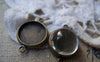 Accessories - 10 Pcs Of Antique Bronze Brass Base Settings Connnector Match 12mm Cabochon A2848