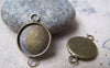 Accessories - 10 Pcs Of Antique Bronze Brass Base Settings Connnector Match 14mm Cabochon A3210