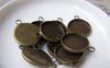 Accessories - 10 Pcs Of Antique Bronze Brass Base Settings Connnector Match 16mm Cabochon A3538