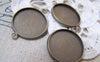 Accessories - 10 Pcs Of Antique Bronze Brass Base Settings Connnector Match 18mm Cabochon A2278