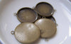 Accessories - 10 Pcs Of Antique Bronze Brass Base Settings Connnector Match 20mm Cabochon A2277