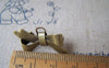 Brooches - 10 pcs Antique Bronze Bow Safety Pin Brooch 17x28mm A4525