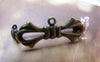 Brooches - 10 pcs Antique Bronze Bow Tie Safety Pin Brooch 10x27mm A3062