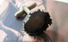 Accessories - 10 Pcs Of Antique Bronze Brass Crown Edge Cuff Links Cufflinks Bezel Setting Match 15mm Cabochon A3021