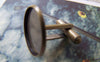 Accessories - 10 Pcs Of Antique Bronze Brass Cuff Links Cufflinks With Round Bezel Setting Match 18mm Cameo A2607