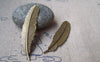 Accessories - 10 Pcs Of Antique Bronze Brass Feather Cabochon 12x53mm A421