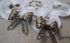 Accessories - 10 Pcs Of Antique Bronze Brass Filigree Bow Tie Knot Charms 20mm A3055