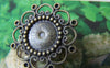 Accessories - 10 Pcs Of Antique Bronze Brass Filigree Flower Base Brooch Match 12mm Cameo A3479