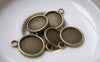 Accessories - 10 Pcs Of Antique Bronze Brass Round Base Settings Match 14mm Cab A4785