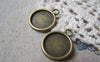 Accessories - 10 Pcs Of Antique Bronze Brass Round Base Settings Match 14mm Cab A4785