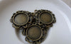 Accessories - 10 Pcs Of Antique Bronze Brass Round Base Settings Match 14mm Cab  A7024