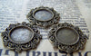 Accessories - 10 Pcs Of Antique Bronze Brass Round Base Settings Match 14mm Cabochon  A3539