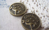 Accessories - 10 Pcs Of Antique Bronze Capricorn The Sea Goat Round Base Setting Charms Match 25mm Cameo  A3829