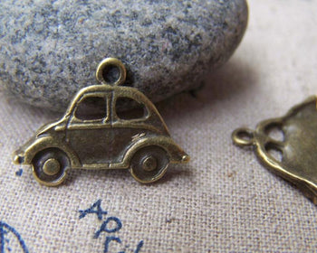 Accessories - 10 Pcs Of Antique Bronze Car Charms 16x21mm A3368