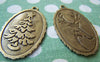 Accessories - 10 Pcs Of Antique Bronze Christmas Tree Deer Oval Pendants 26x41mm A660
