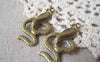 Accessories - 10 Pcs Of Antique Bronze Cobra Snake Charms 27x40mm A3566