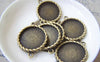 Accessories - 10 Pcs Of Antique Bronze Coiled Edge Base Settings Connnector Match 20mm Cabochon A2095