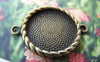 Accessories - 10 Pcs Of Antique Bronze Coiled Edge Base Settings Connnector Match 20mm Cabochon A2095