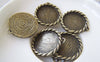 Accessories - 10 Pcs Of Antique Bronze Coiled Edge Base Settings Pendant Match 16mm Cabochon A2449