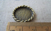 Accessories - 10 Pcs Of Antique Bronze Coiled Edge Base Settings Pendant Match 16mm Cabochon A2449