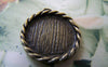 Accessories - 10 Pcs Of Antique Bronze Coiled Edge Base Settings Pendant Match 16mm Cabochon A2449