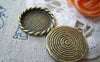 Accessories - 10 Pcs Of Antique Bronze Coiled Edge Base Settings Pendant Match 16mm Cabochon A2449