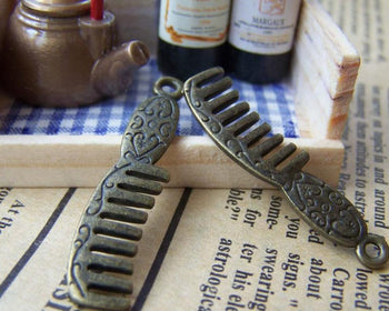 Accessories - 10 Pcs Of Antique Bronze Comb Charms  8x36mm A1453