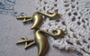 Accessories - 10 Pcs Of Antique Bronze Crane Bird Charms 25x46mm A5071