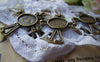 Accessories - 10 Pcs Of Antique Bronze Cross Round Base Settings Match 10mm Cabochon  A3218