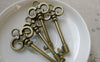 Accessories - 10 Pcs Of Antique Bronze Crown Key Pendants Charms 24x56mm A6475