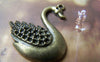 Accessories - 10 Pcs Of Antique Bronze Crown Swan Charms 27x33mm A2940